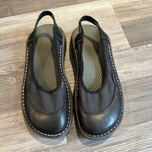 Chaco Devotee Womens Black Leather Canvas Slingback Closed Toe Sandals Shoes 8.5